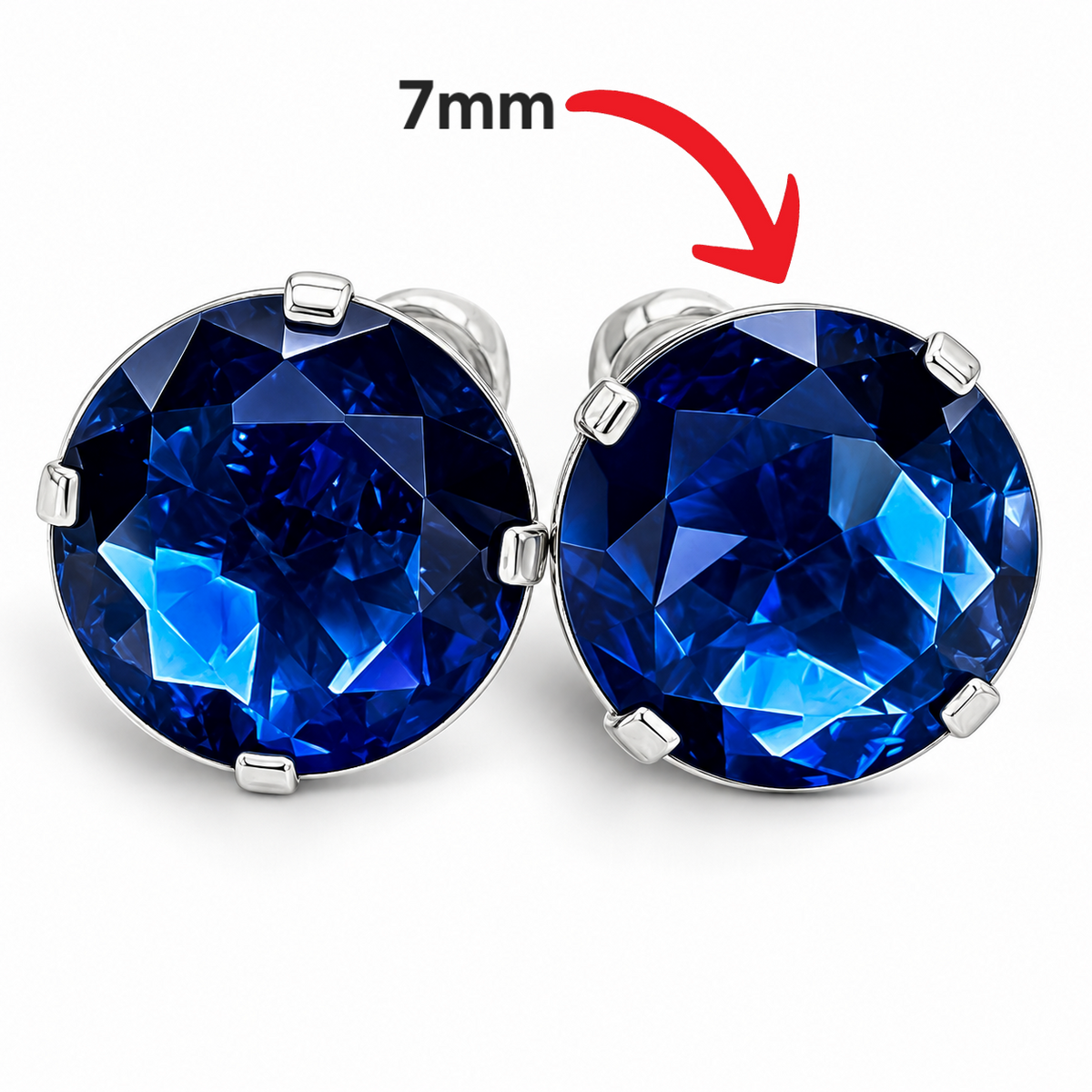 Broquel #7 Azul Plata Ley 925