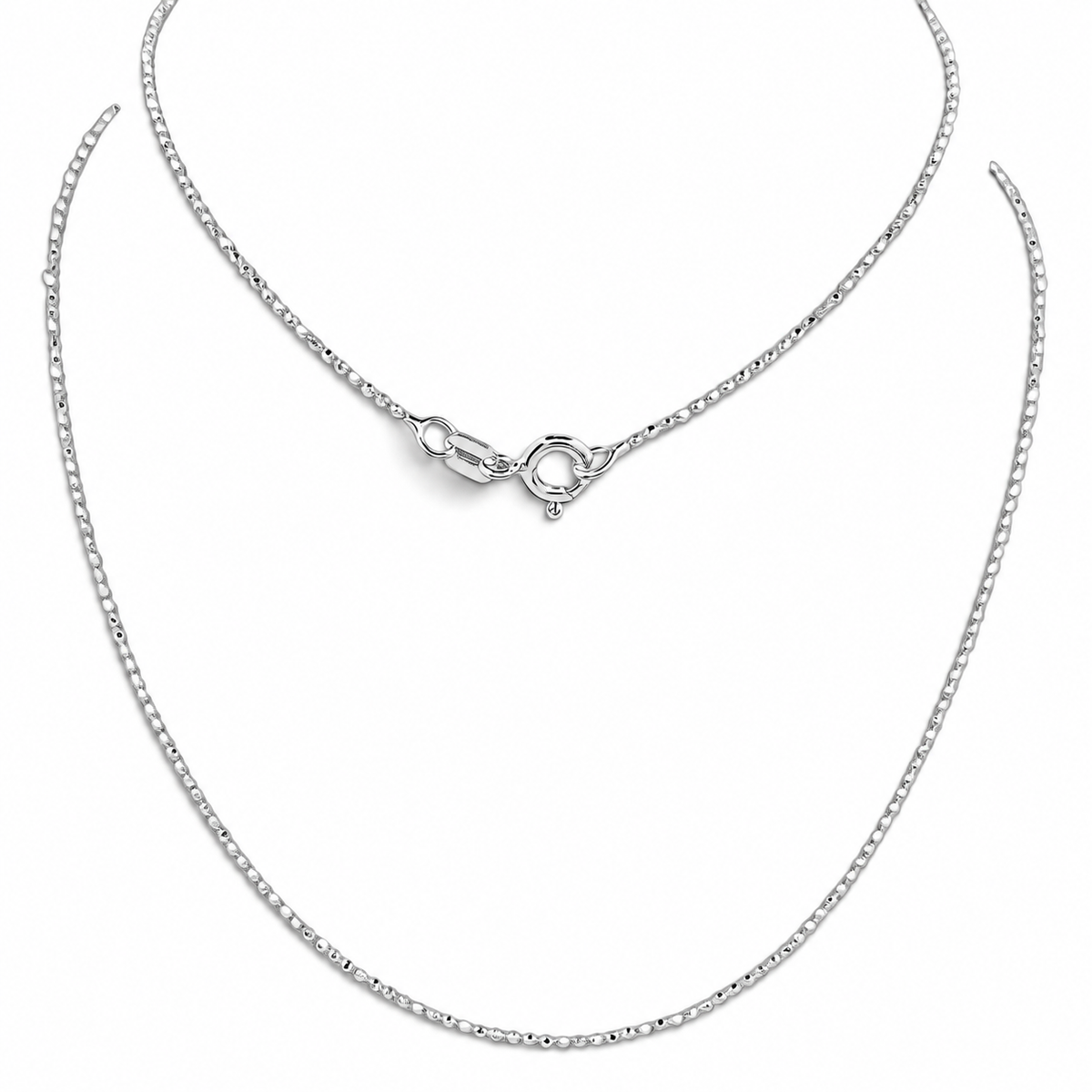 Cadena Ligera Bolitas 1mm Plata Ley 925