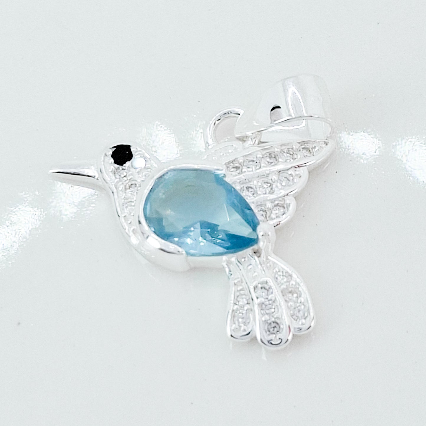 Dije Colibri Zirconia Azul