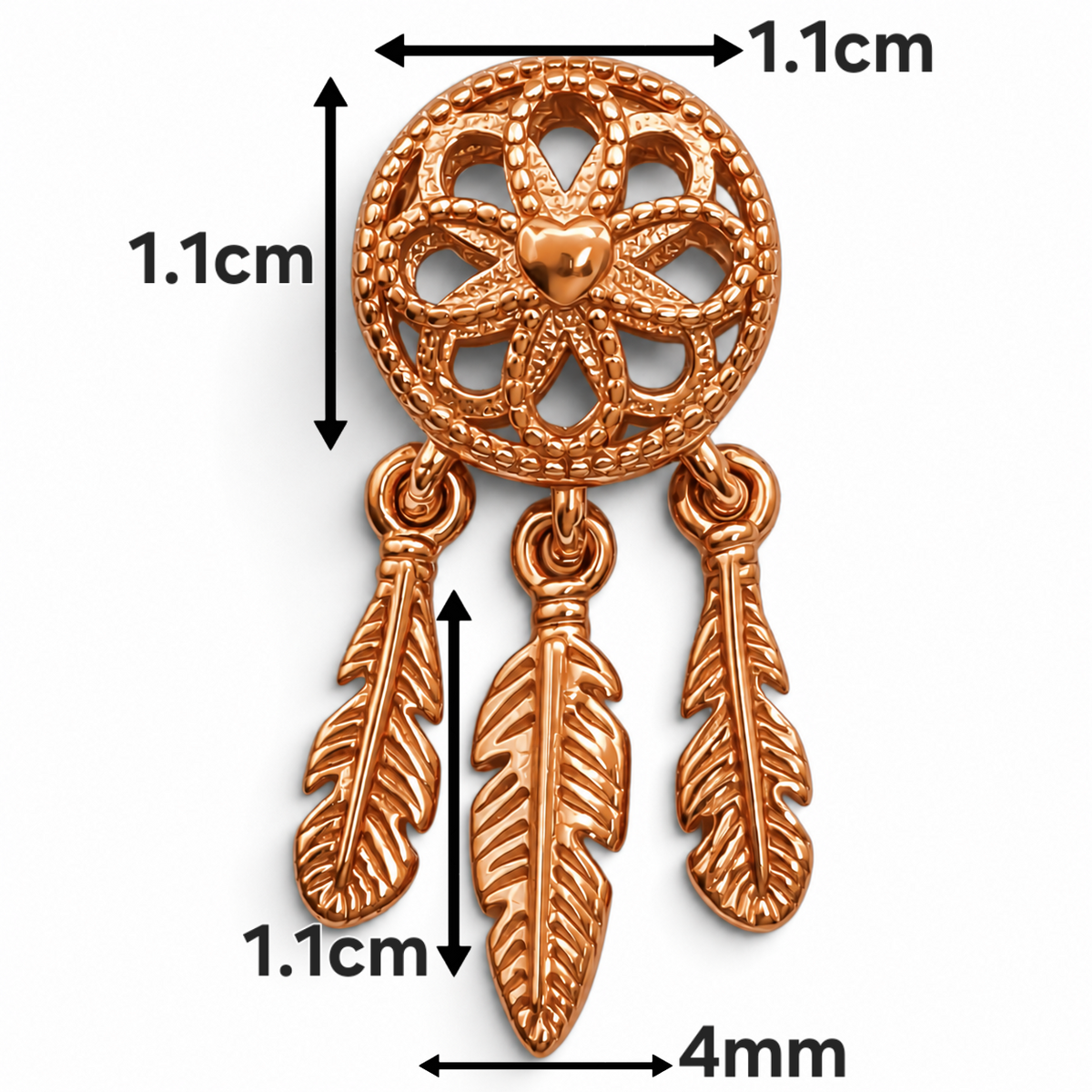 Charm Atrapa Sueños Rosa Plata Ley 925