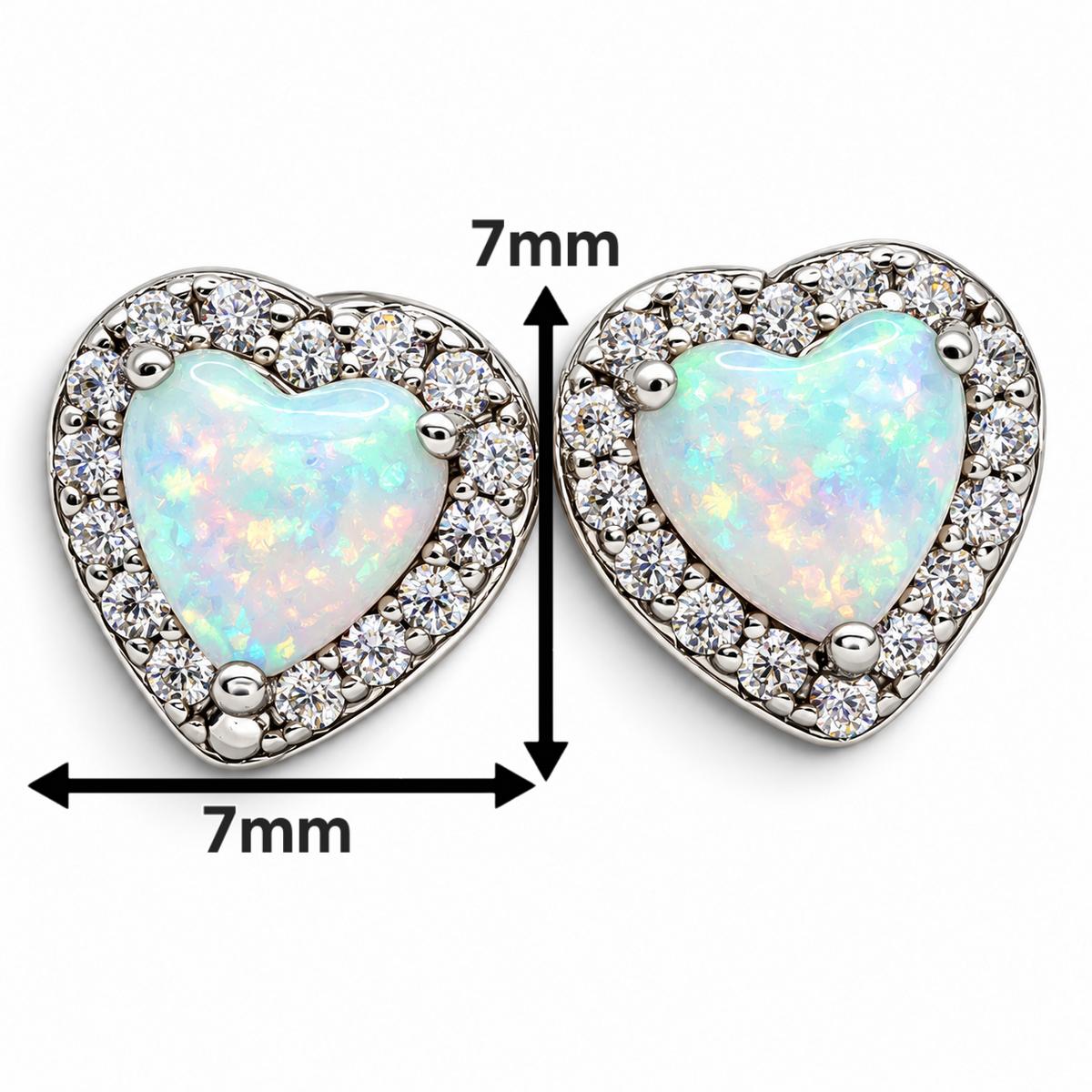 Arete Corazon Opalito Plata Ley 925