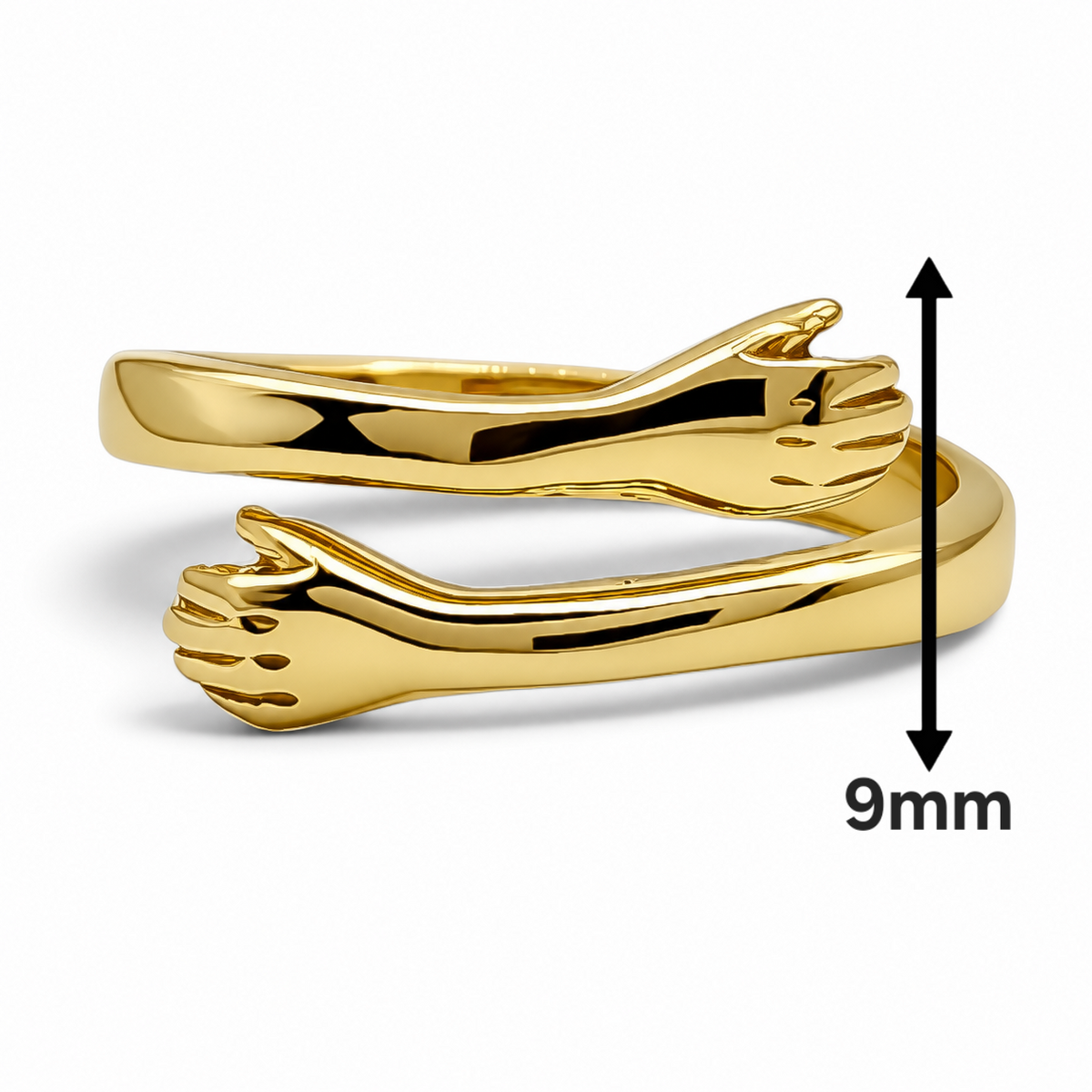 Anillo Abrazo Dorado Plata Ley 925