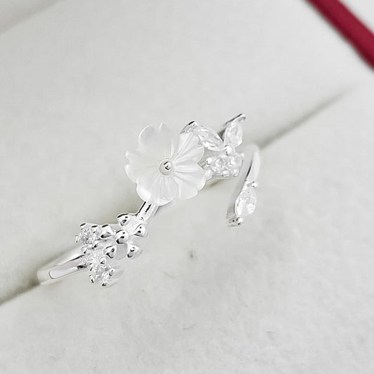 Anillo Flor Zirconia