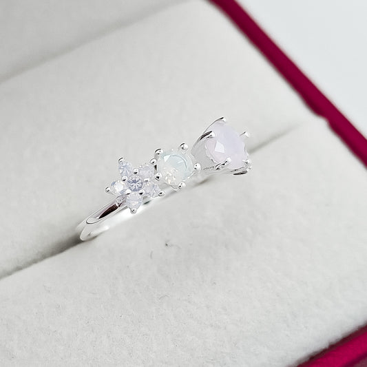 Anillo Opalo Ajustable Rosa