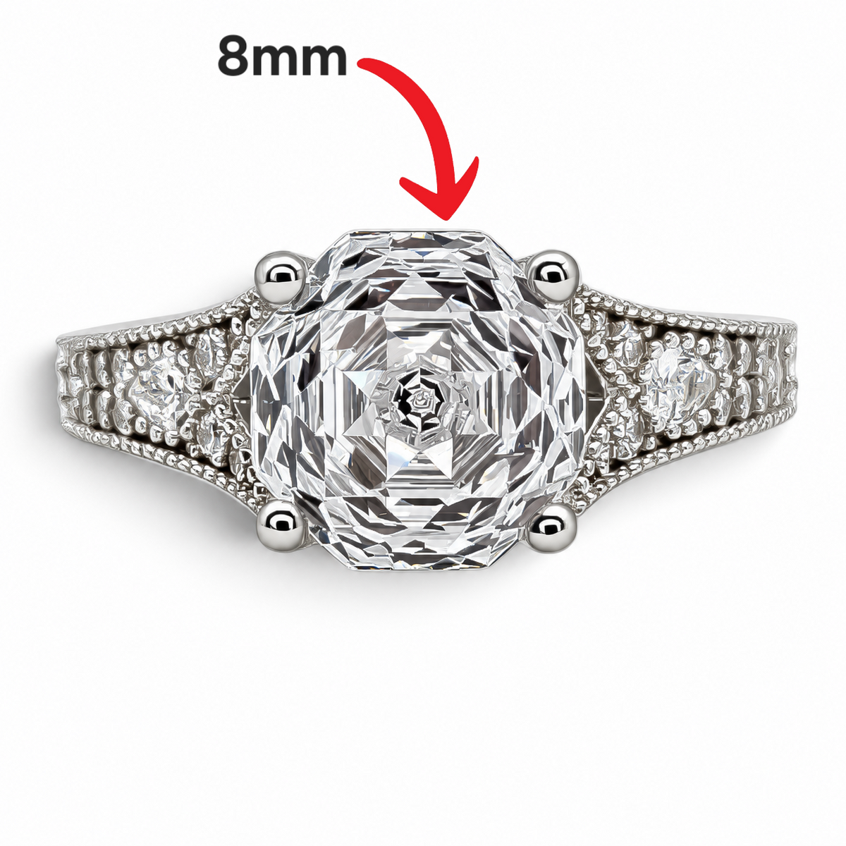 Anillo Zirconia Blanca Plata Ley 925