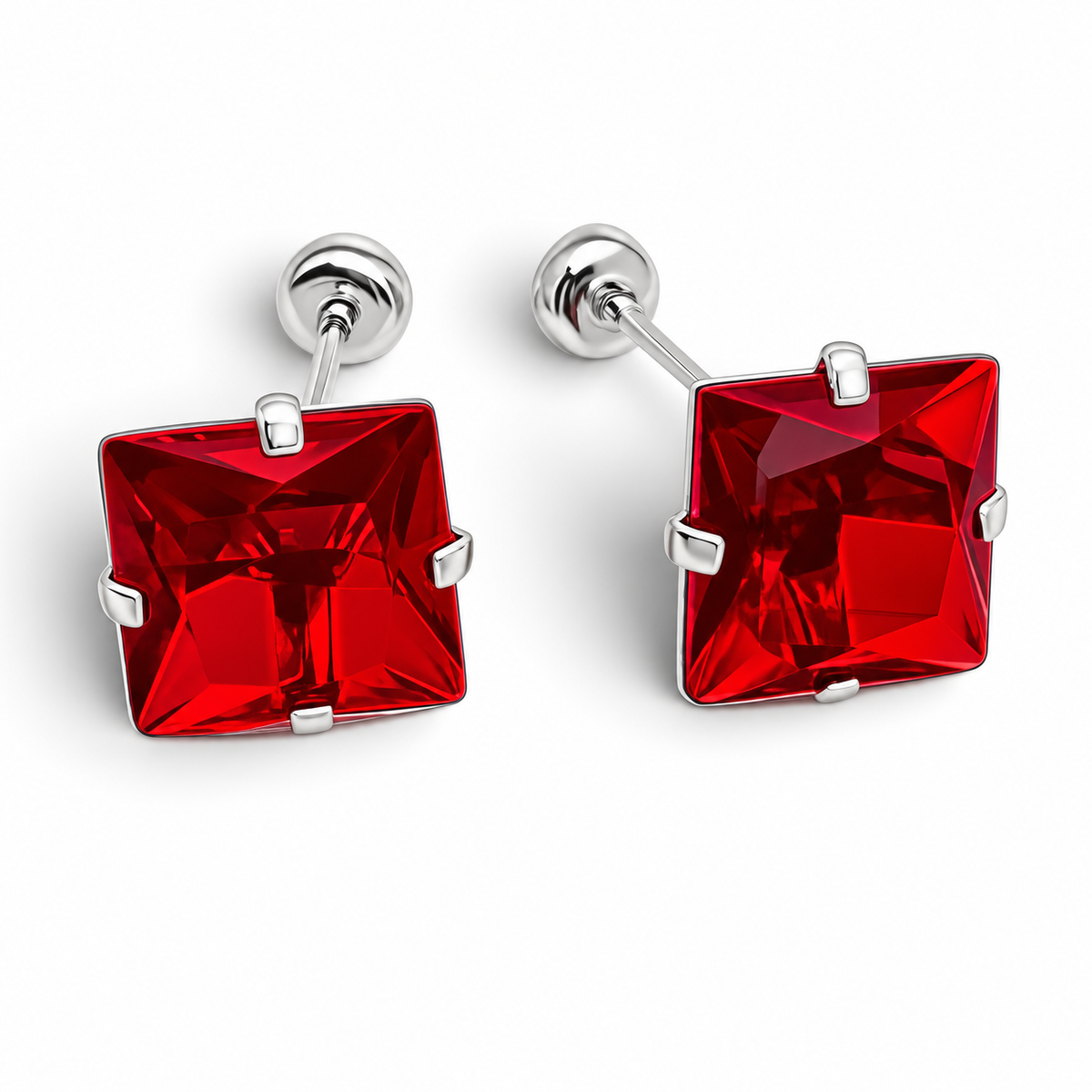 Broquel Cuadro #7 Rojo Plata Ley 925