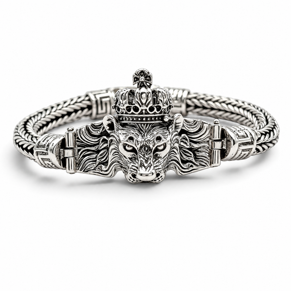 Pulso Leon 7mm Plata Ley 925