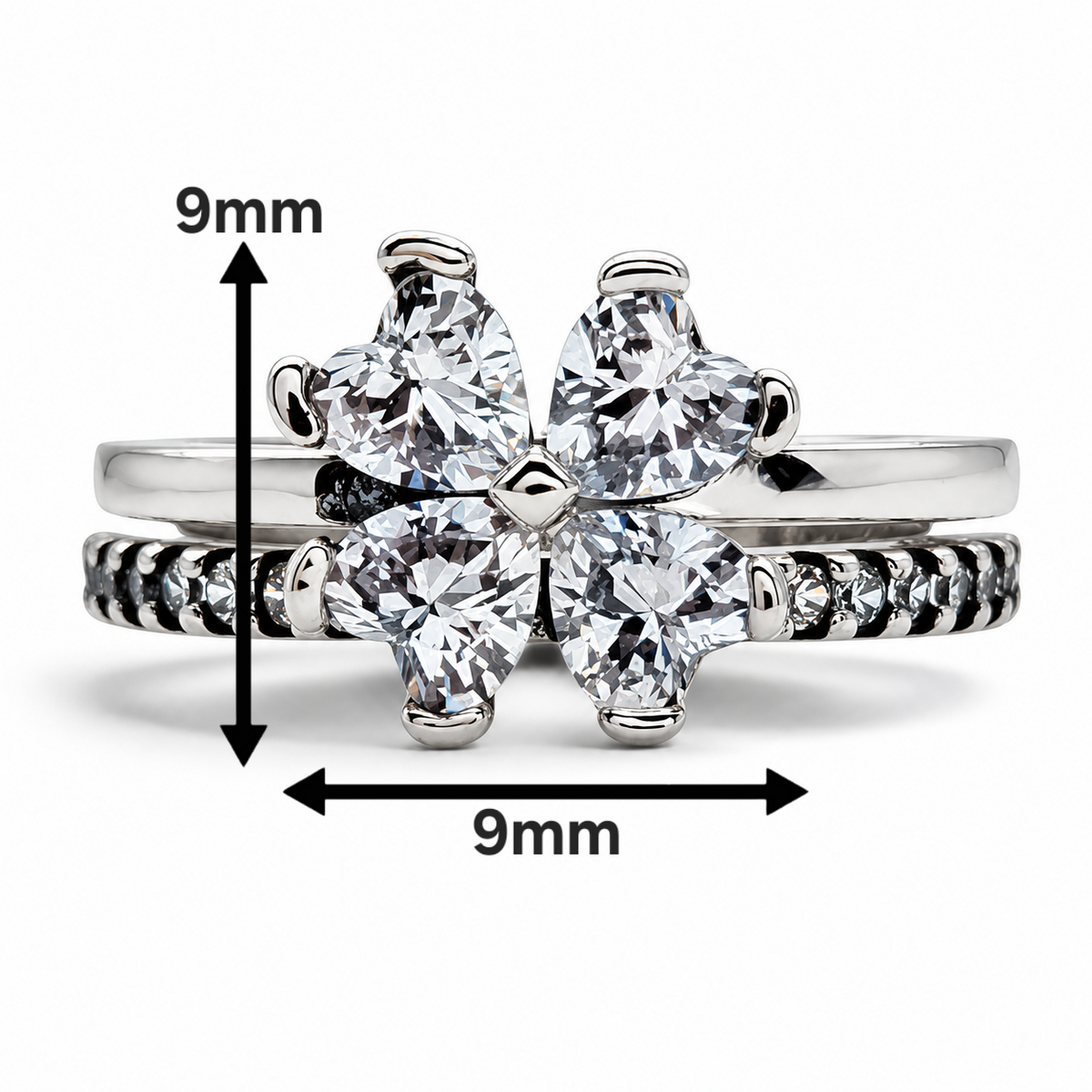 Anillo Alianza Trebol Pan Plata Ley 925