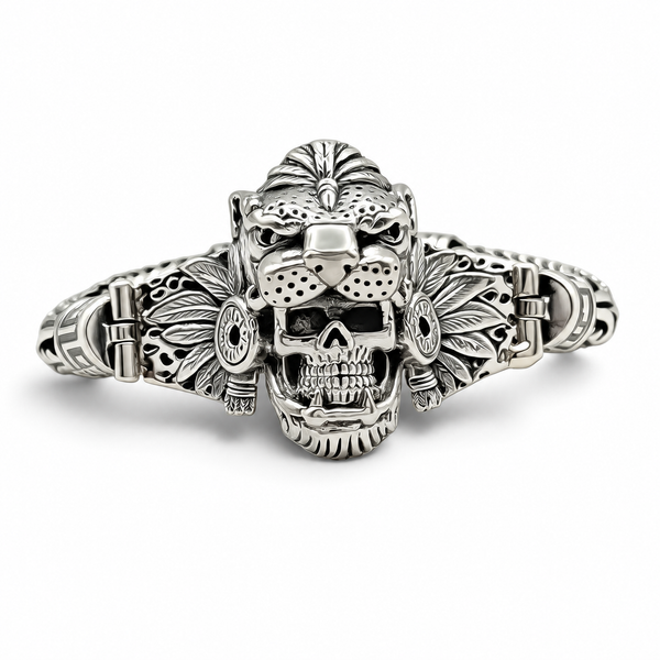 Pulso Azteca Jaguar 7mm Plata Ley 925