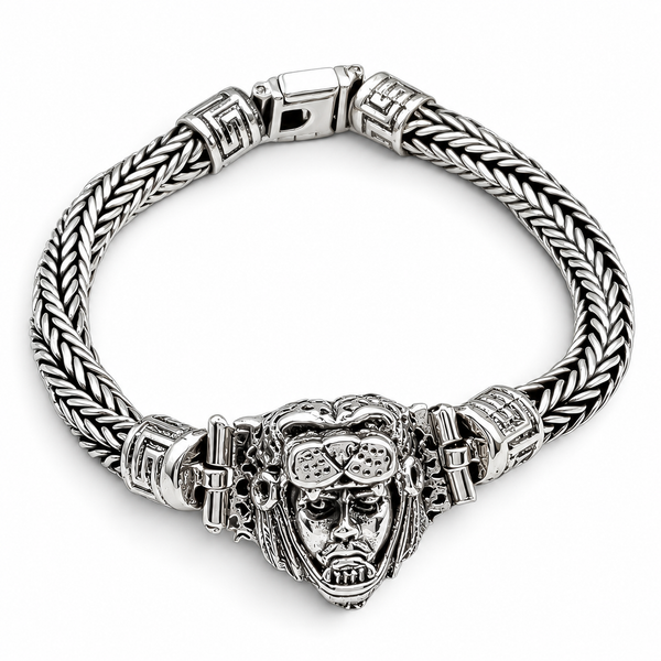Pulso Azteca Jaguar 7mm Plata Ley 925