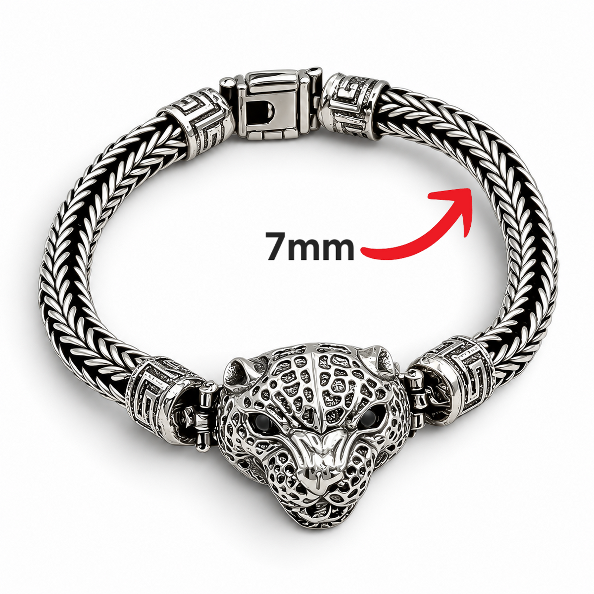 Pulso Cara Jaguar 7mm Plata Ley 925