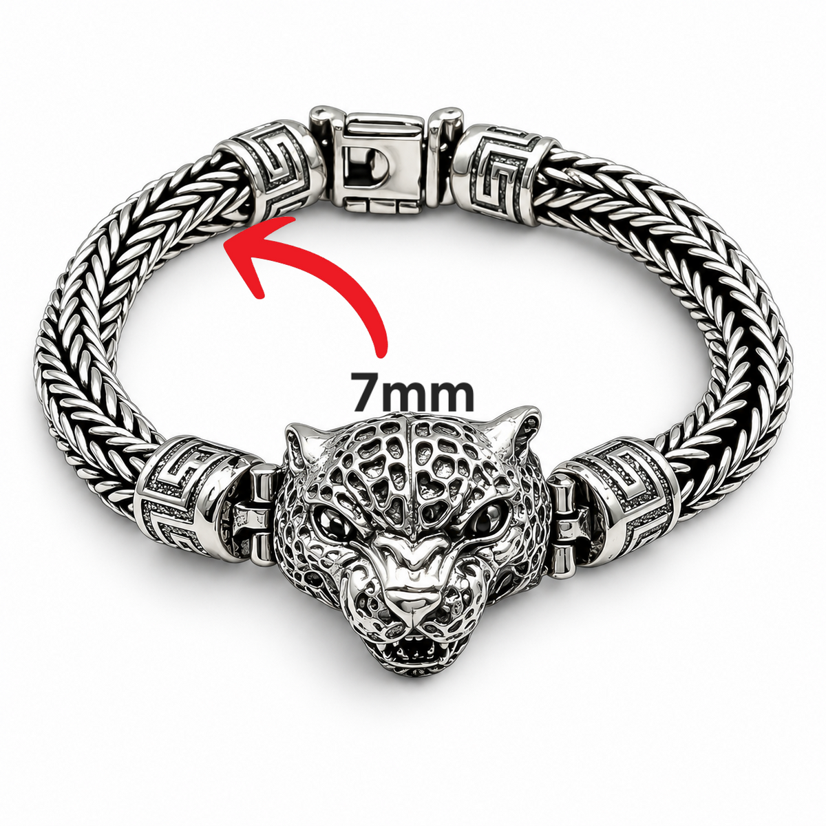 Pulso Jaguar 7mm Plata Ley 925
