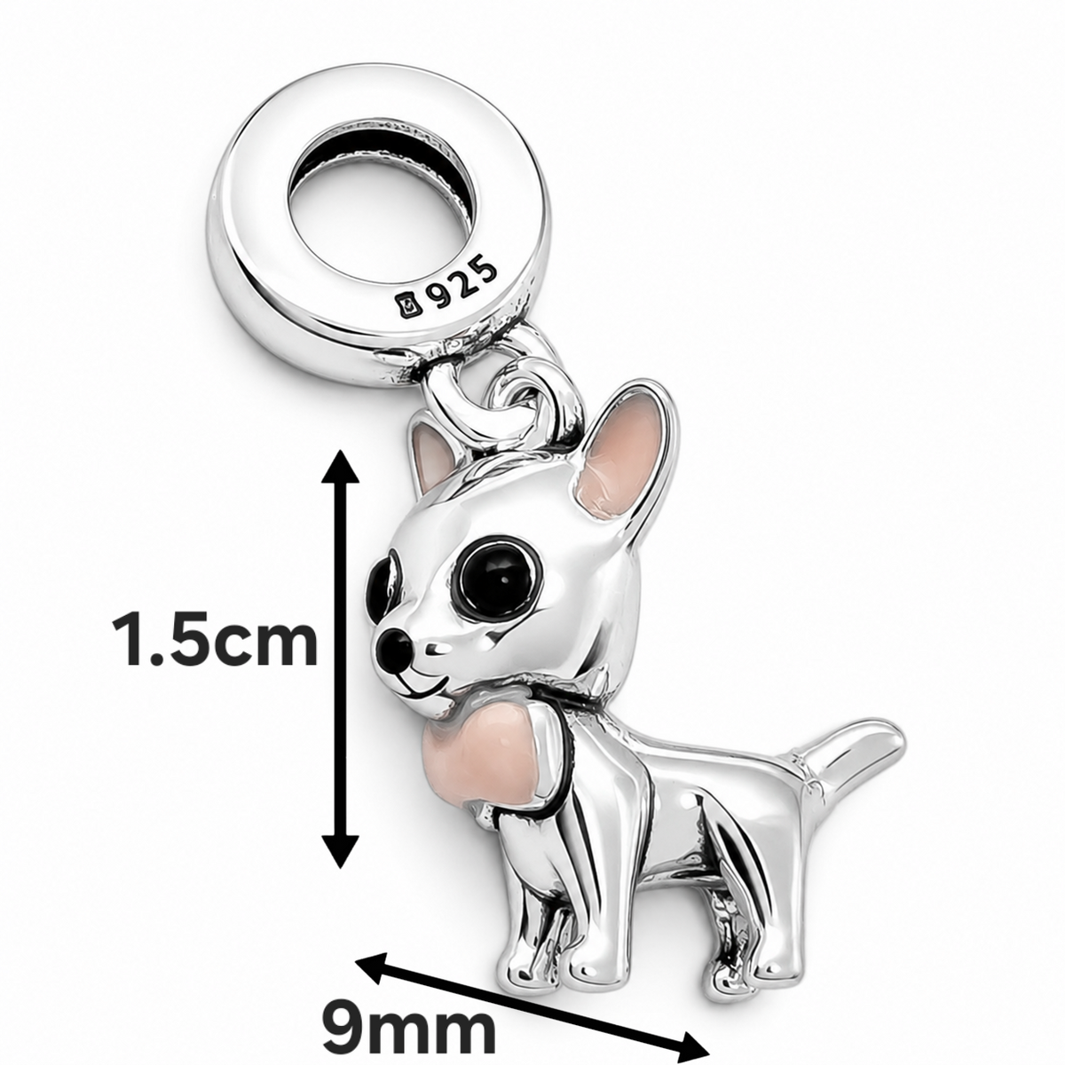 Charm Chihuahua Plata Ley 925