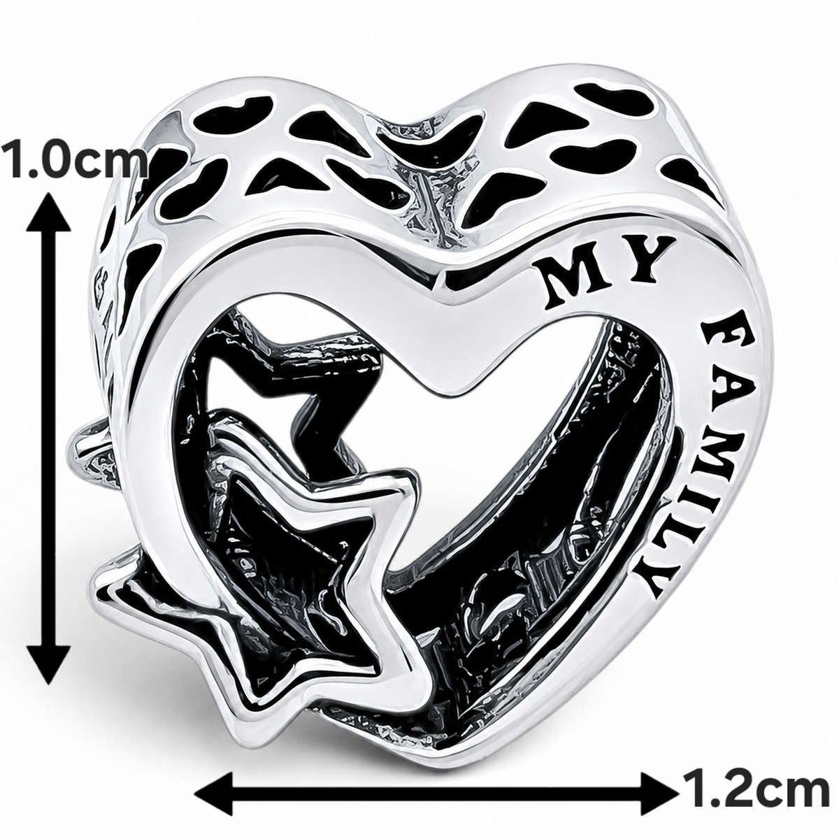 Charm Corazon Estrella Plata Ley 925