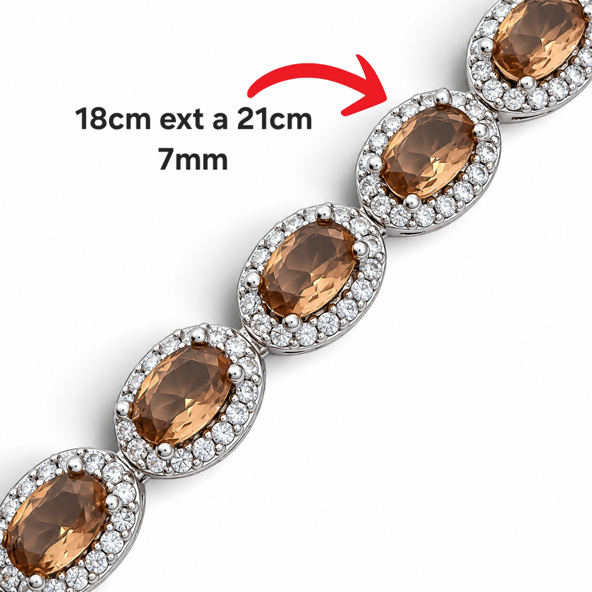 Pulsera Zultanita Ovalo Zirconia Plata Ley 925