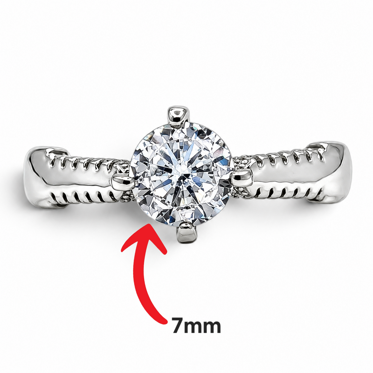 Anillo Redondo Zirconia Plata Ley 925