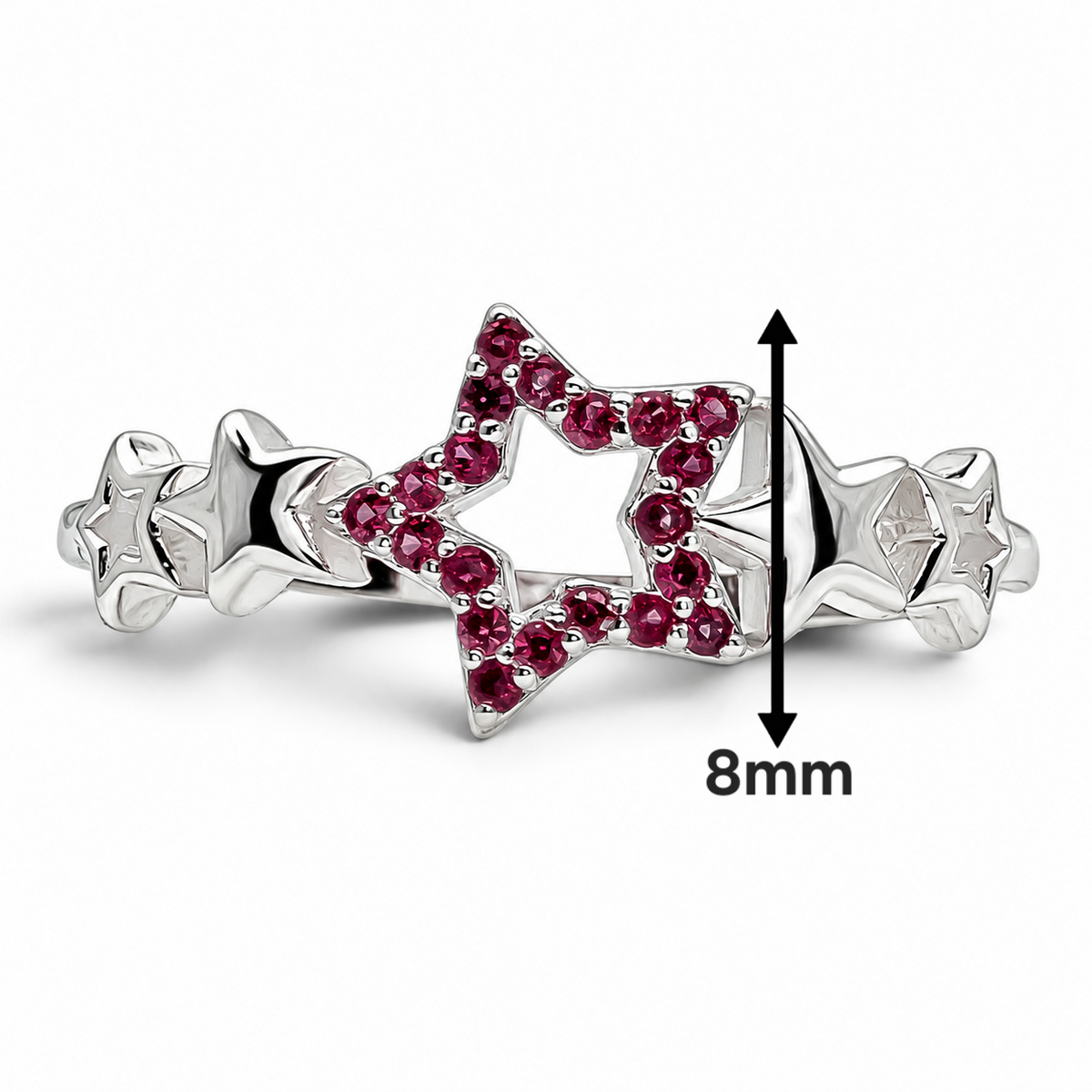 Anillo Estrella Fiusha Plata Ley 925