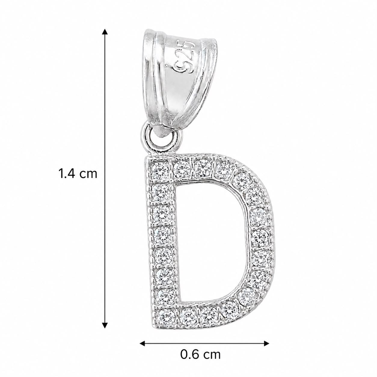 Dije Letra D Mini con Zirconia Plata .925 Taxco Mayoreo