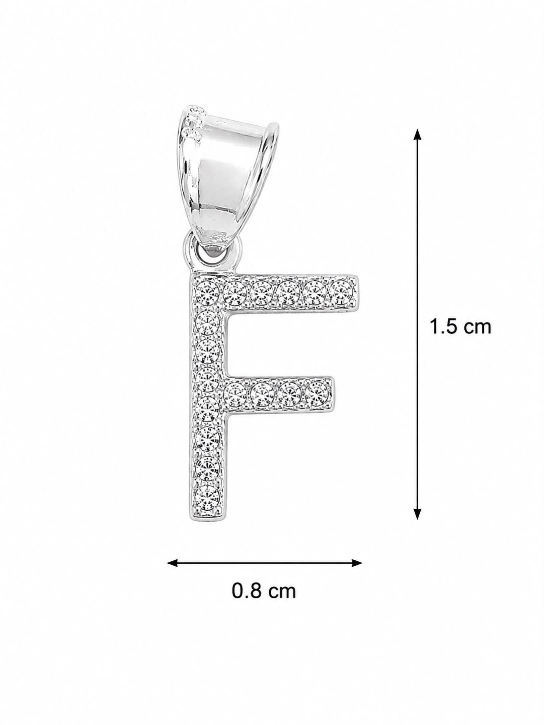Dije Letra F Mini con Zirconia Plata .925 Taxco Mayoreo
