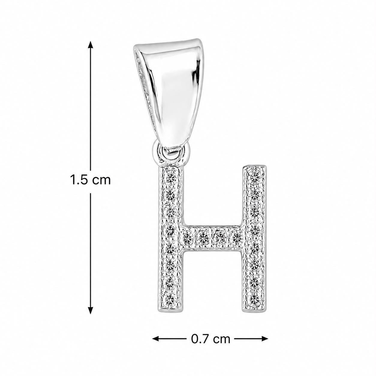 Dije Letra H Mini con Zirconia Plata .925 Taxco Mayoreo
