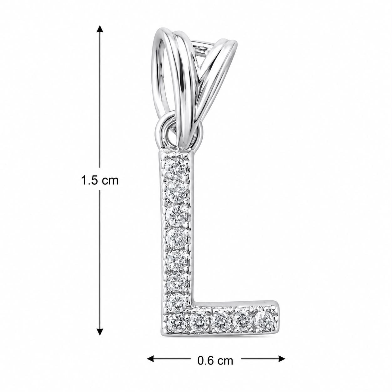 Dije Letra L Mini con Zirconia Plata .925 Taxco Mayoreo