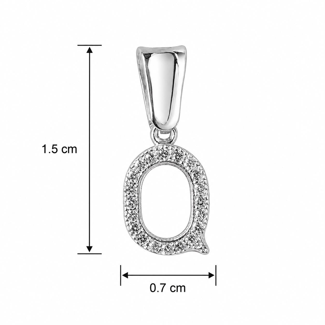 Dije Letra Q Mini con Zirconia Plata .925 Taxco Mayoreo