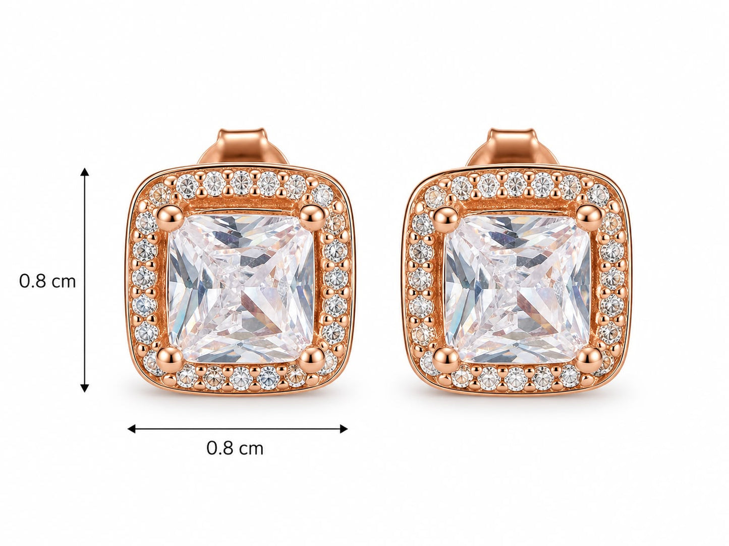 Aretes Inspirados Cuadro Estilo Pan en Plata rosa Ley .925