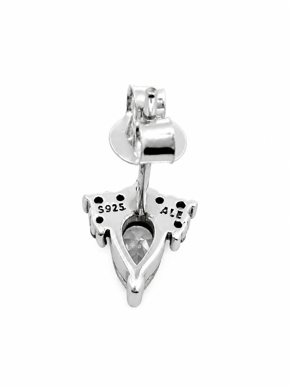 Aretes Inspirados Zirconia Estilo Pan en Plata Ley .925