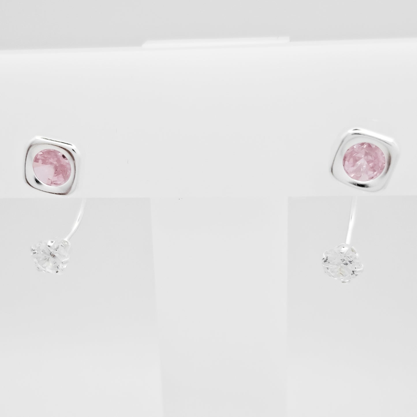 Arete Curvo Cuadro Rosa