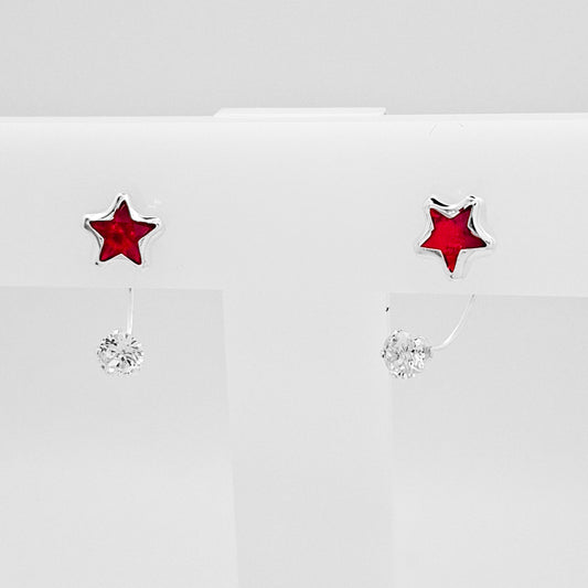 Arete Curvo Estrella Roja