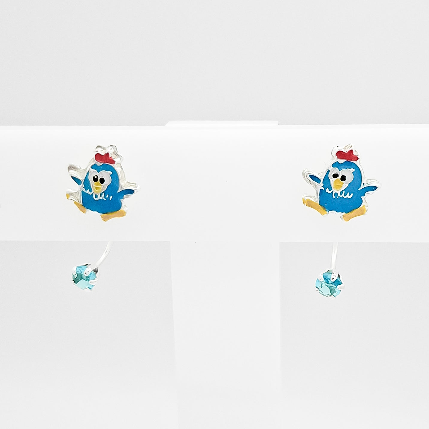 Arete Curvo Pollo Azul