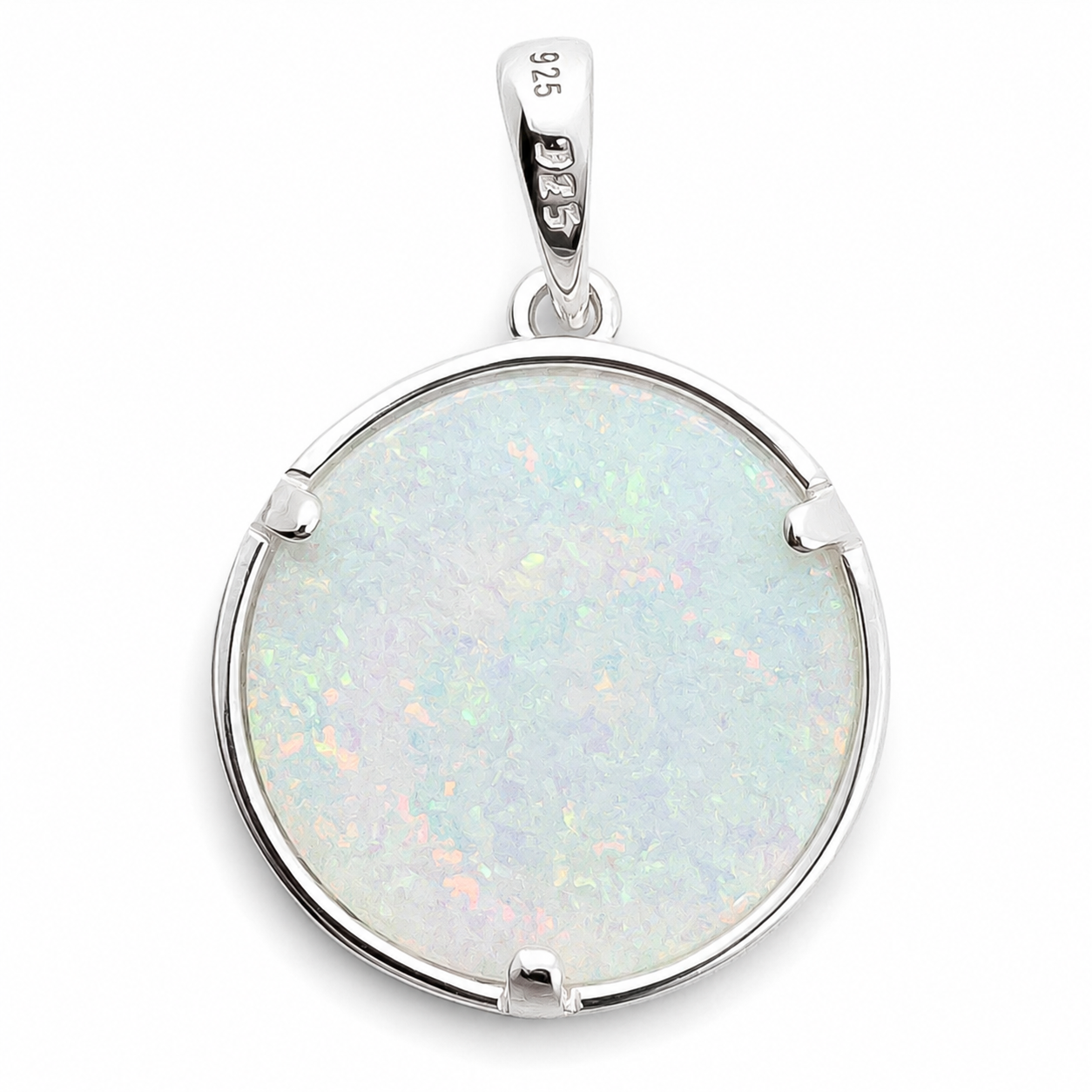 Dije Opalo Blanco Luna Plata Ley 925