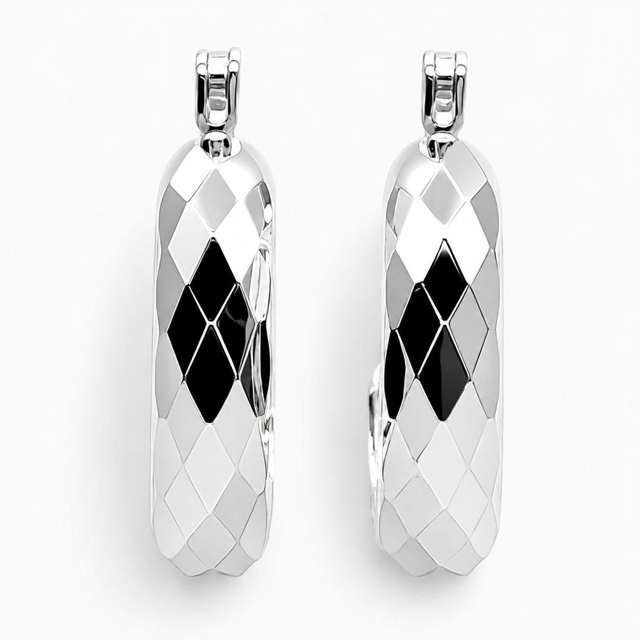 Arracada Chica Facetada Plata Ley 925