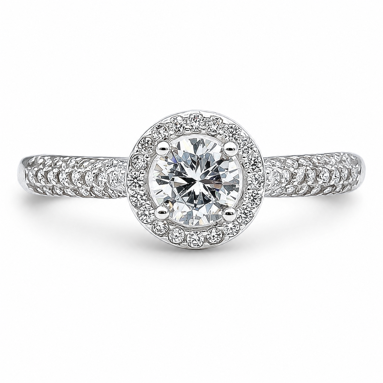 Anillo Zirconias Plata Ley 925