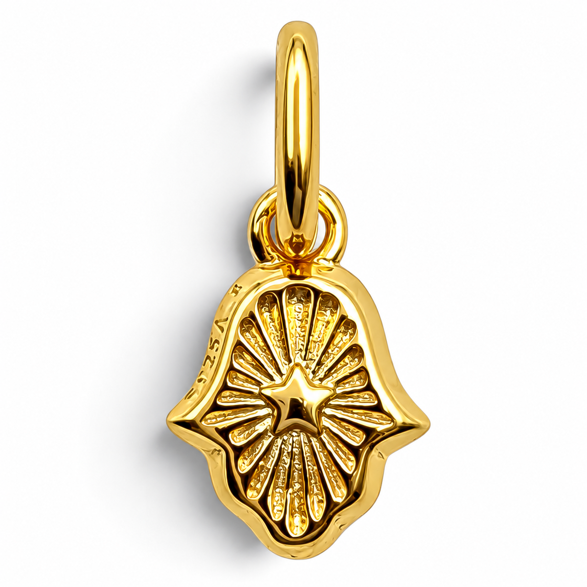 Charm Mano Dorada Plata Ley 925