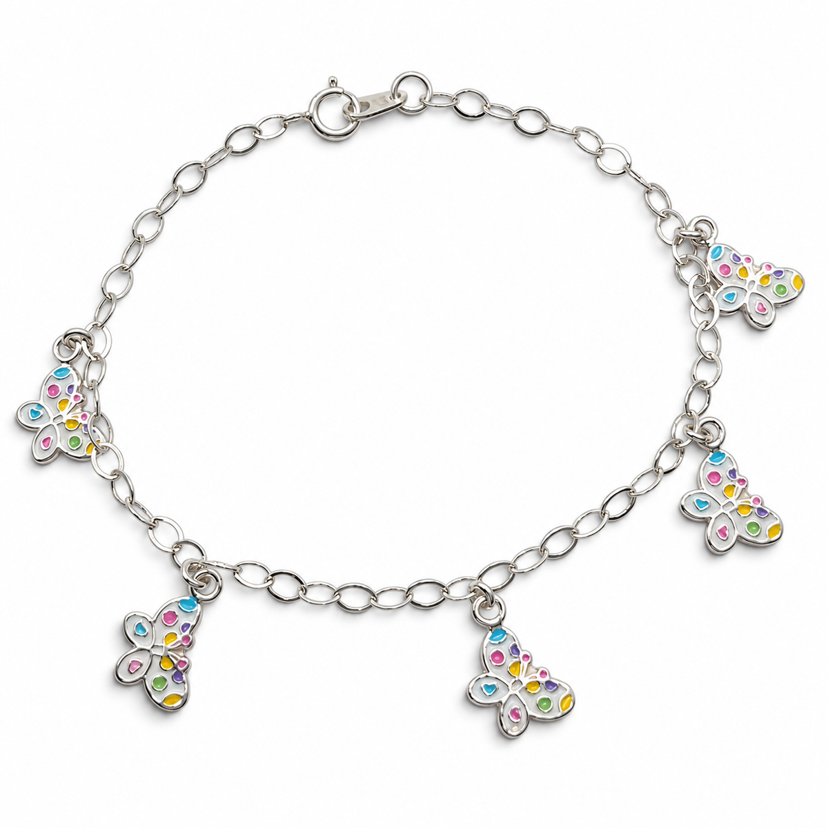 Pulsera Mariposa Blanca Plata Ley 925