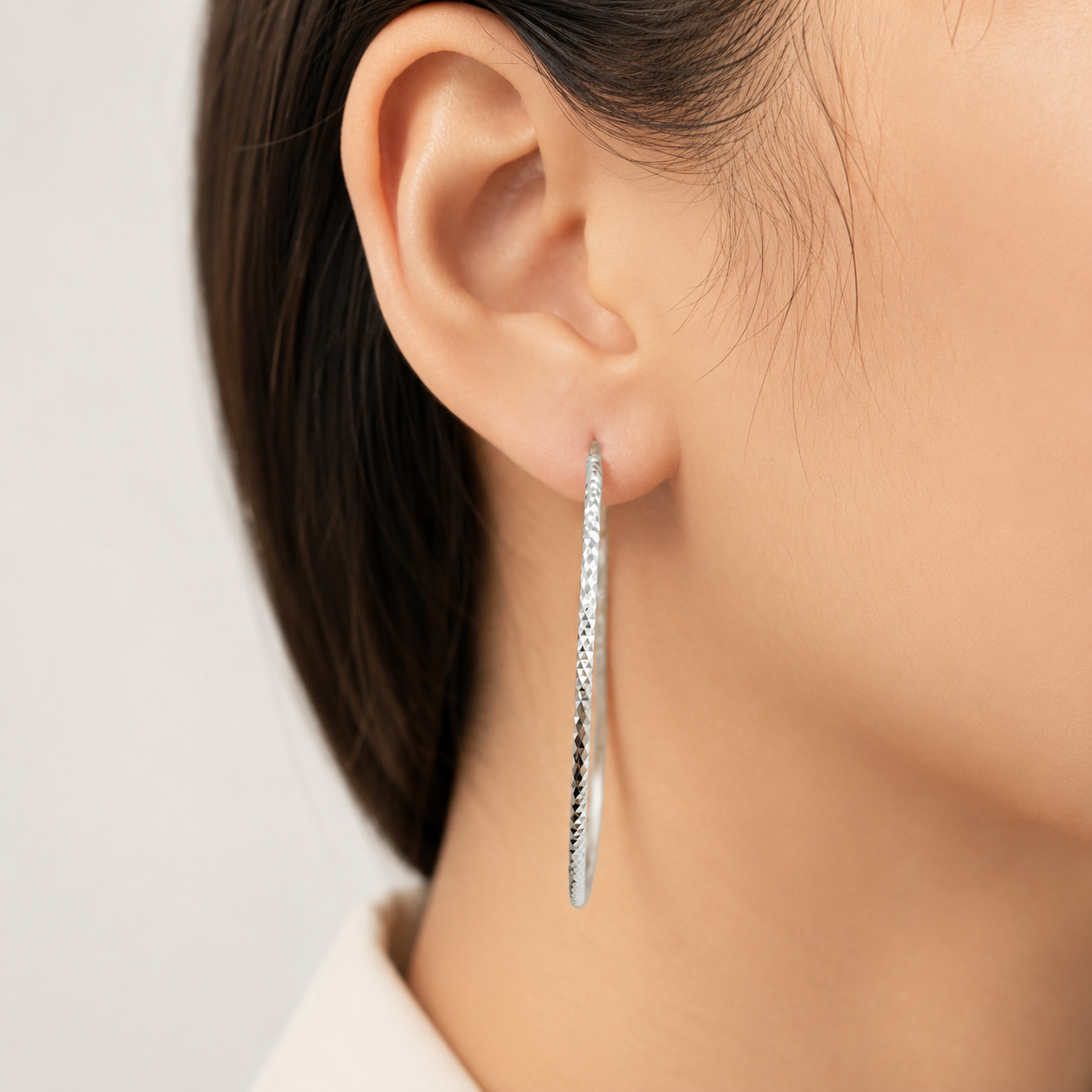 Arracada Extra Grande Plata Ley 925