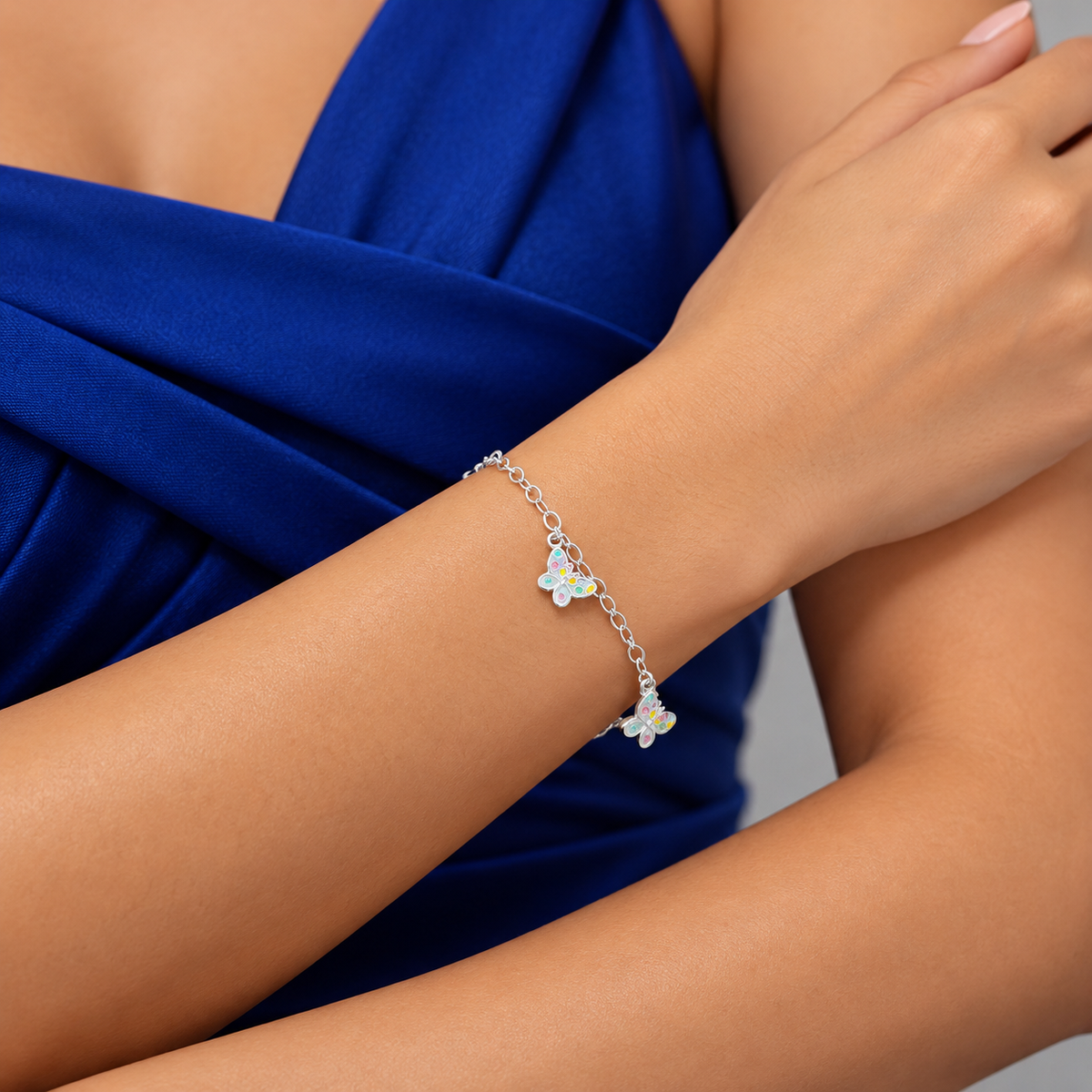 Pulsera Mariposa Blanca Plata Ley 925
