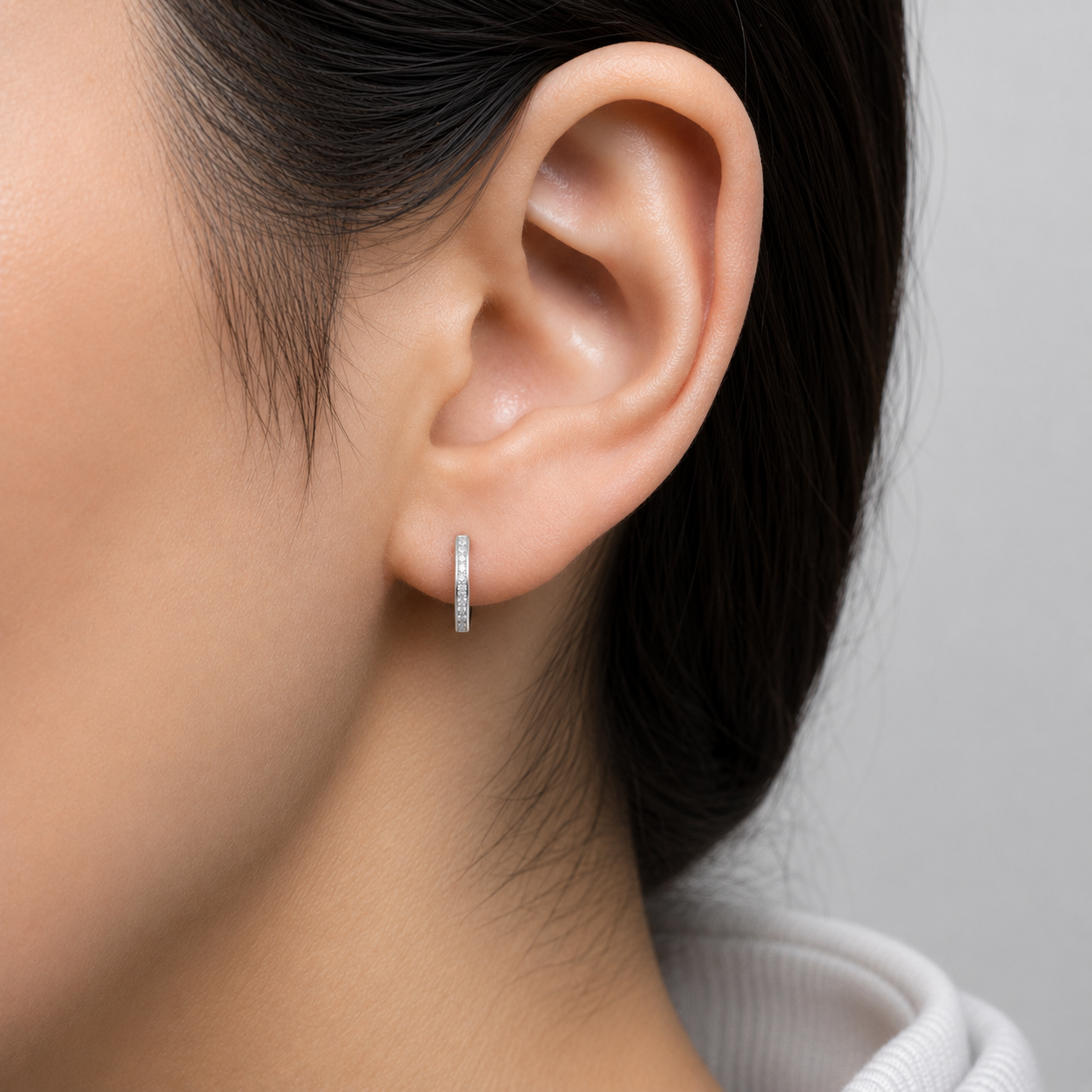 Arracada Zirconia Mini Plata Ley 925