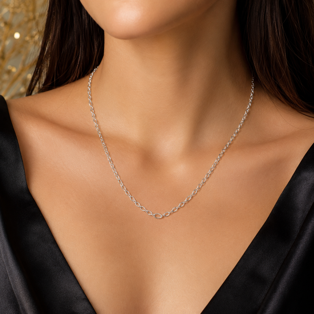 Cadena Argollas 2mm Plata Ley 925