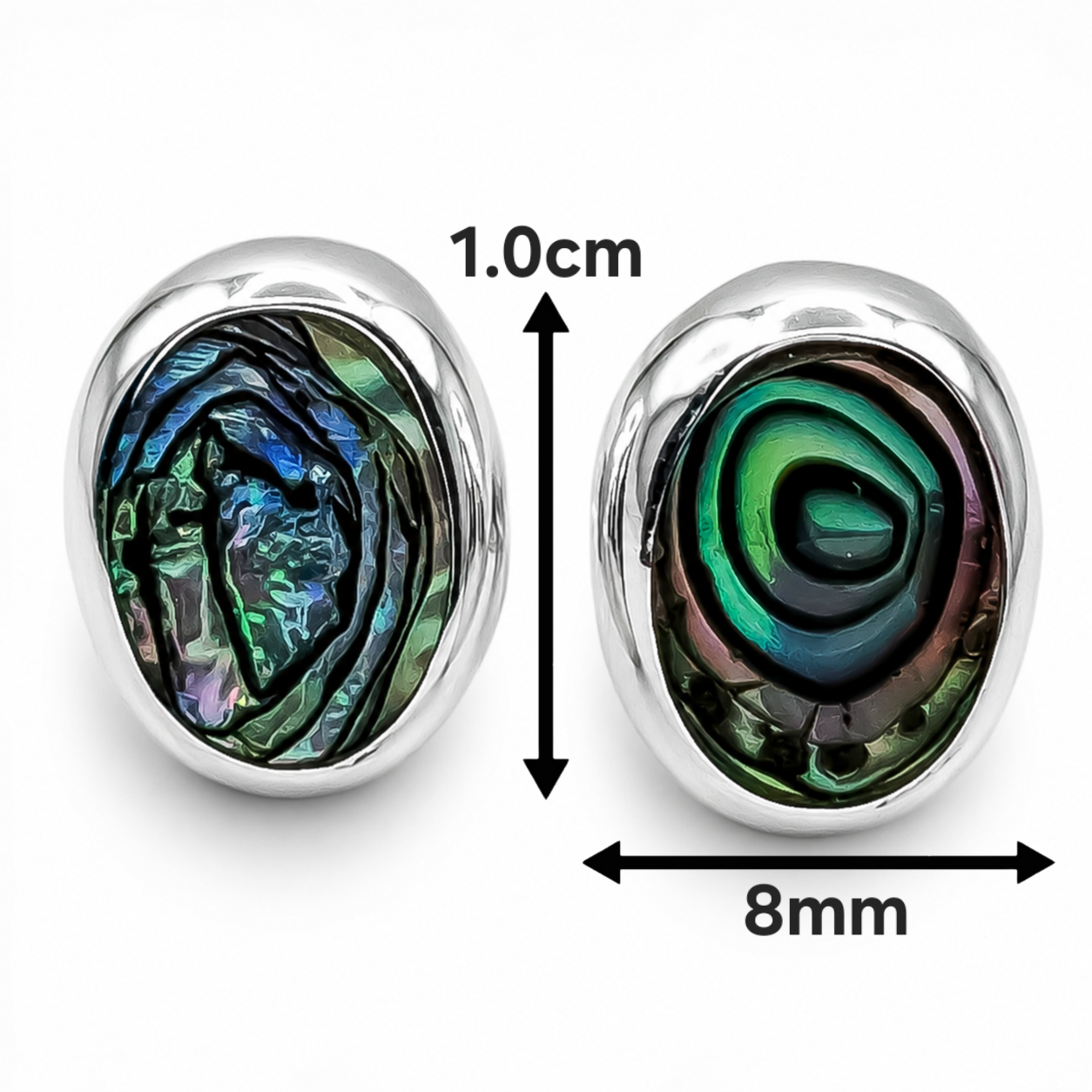Arete Ovalo Concha Plata Ley 925