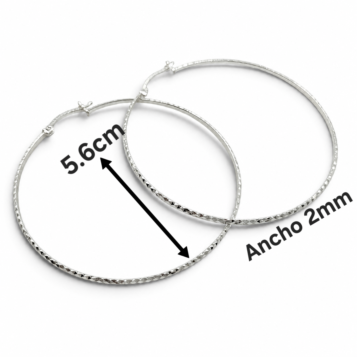 Arracada Extra Grande Plata Ley 925