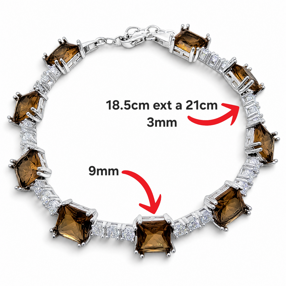 Pulsera Cuadro Grande Zultanita Plata Ley 925