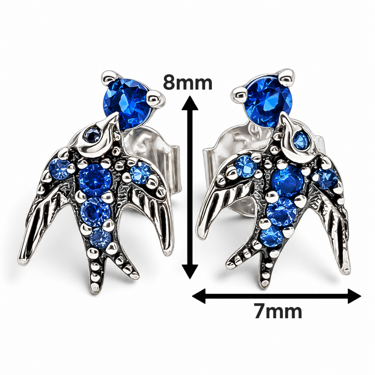 Arete Colibri Plata Ley 925