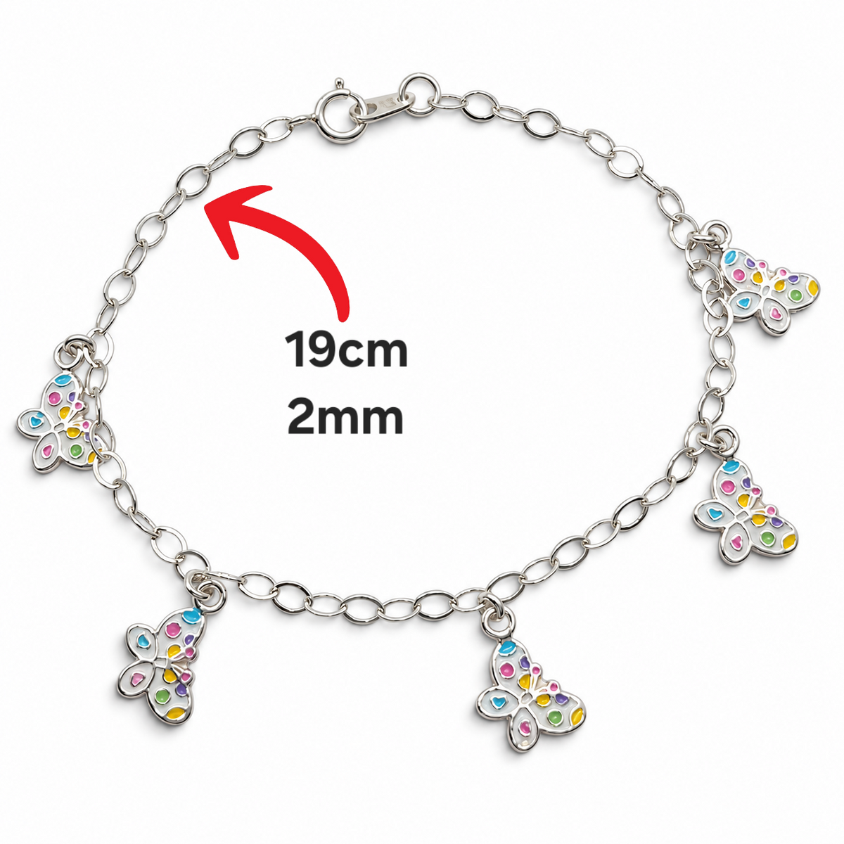 Pulsera Mariposa Blanca Plata Ley 925