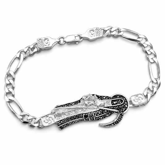 Esclava Santa Muerte Negra 5mm Plata Ley 925