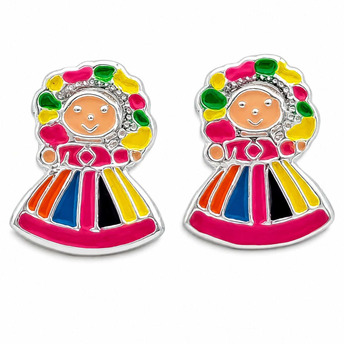 Broquel Muñeca Rosa Plata Ley 925