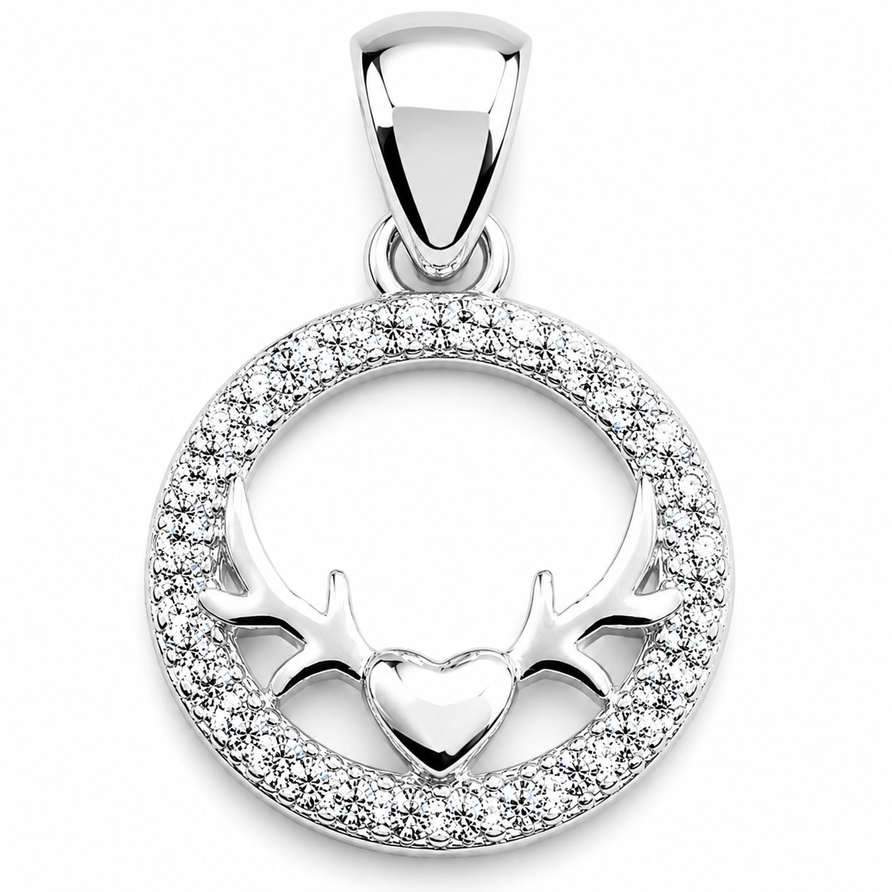 Dije Redondo Corazon Zirconia Plata Ley 925
