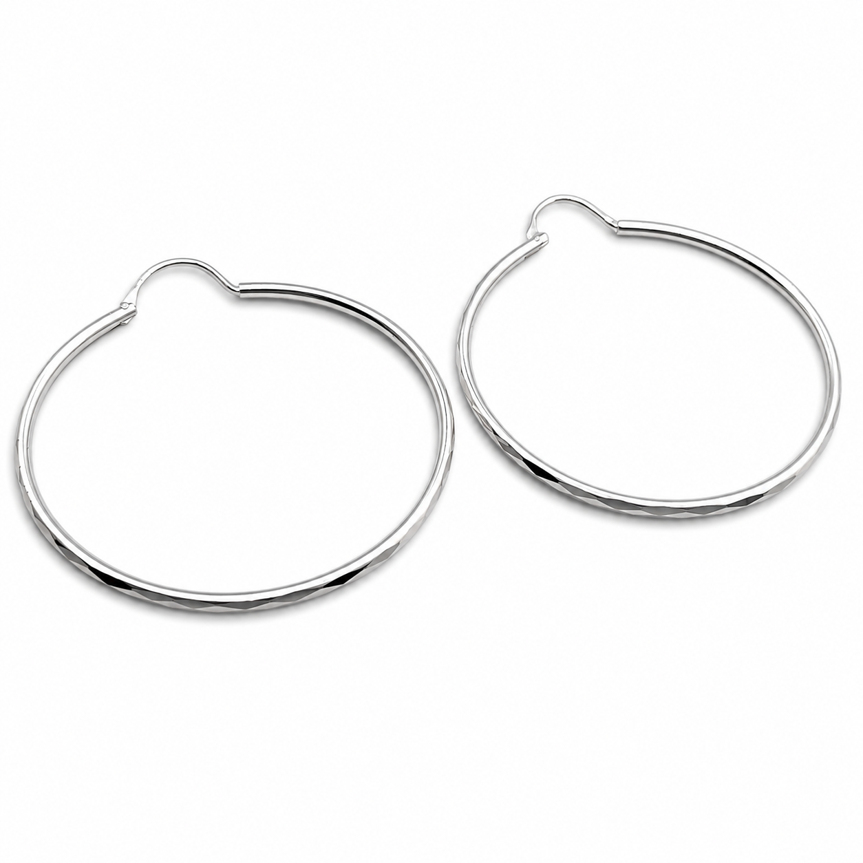 Arracada Facetada Plata Ley 925
