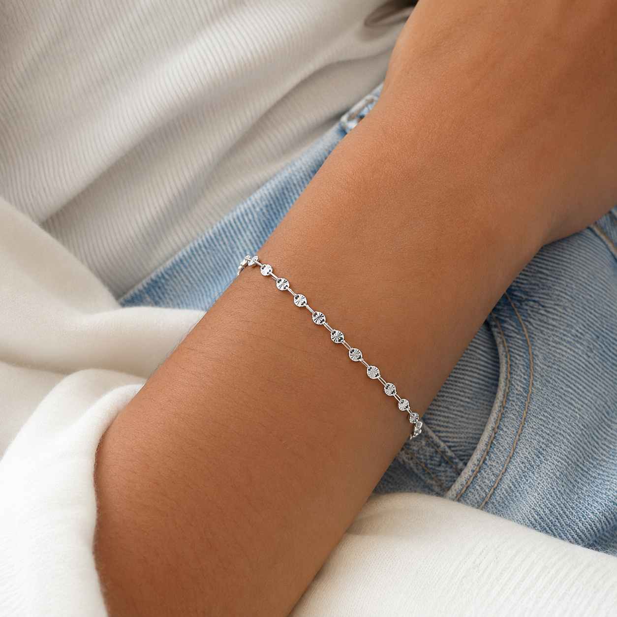 Pulsera Planchada Sol Plata Ley 925